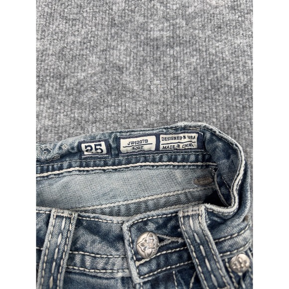 Miss Me Bootcut Jeans Women's 25 JW6207B Blue Embellished Flap Pocket Denim - Picture 5 of 16